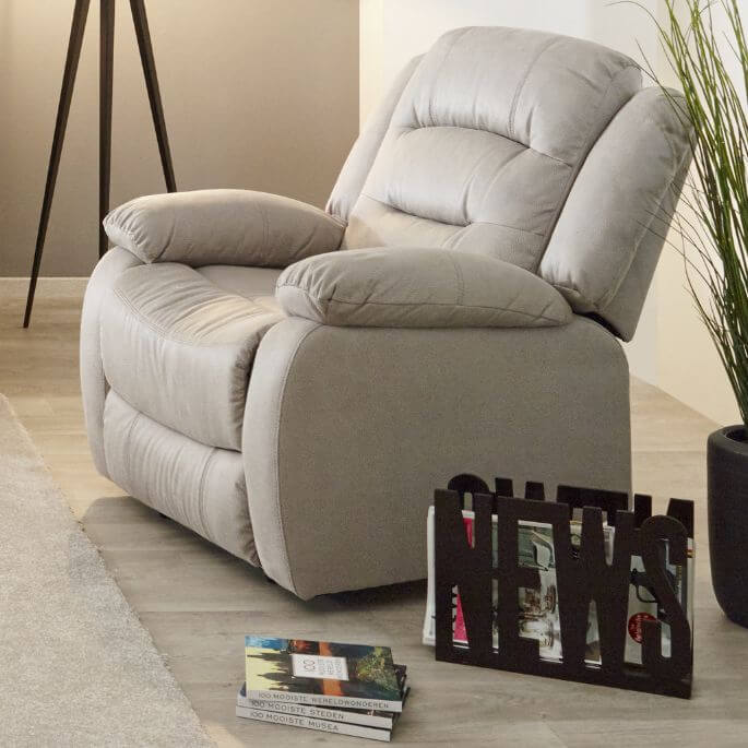 Fauteuil de relaxation manuel en tissu beige Pretoria